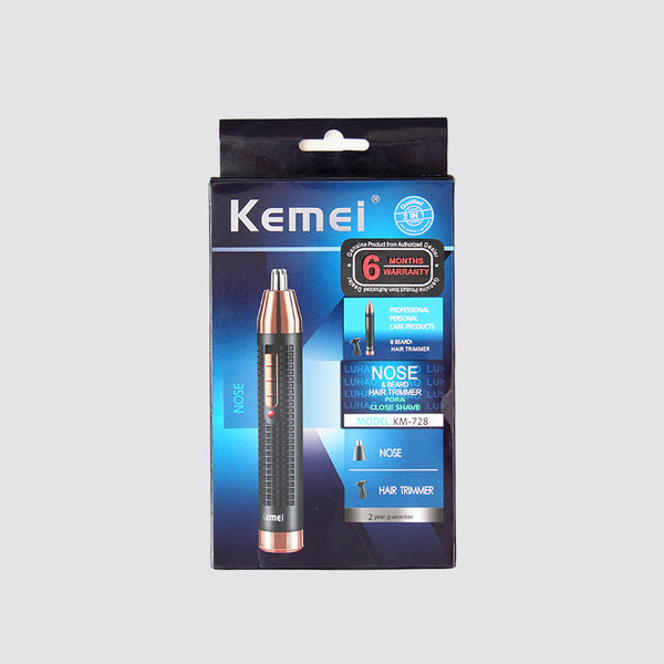 Kemei KM-728 2 in1 Rechargeable Nose Hair Trimmer for Men