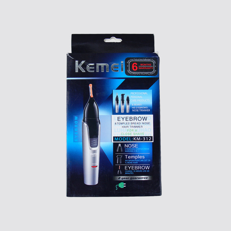 KM-312 3-in-1 Rechargeable Nose Eyebrow Ear Sideburns Hair Trimmer