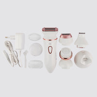 KM-7202 5 in 1 Shaver | Facial cleansing brush | Shaving Blade | Trimming Blade | 3 in 1 blade | Charging dock