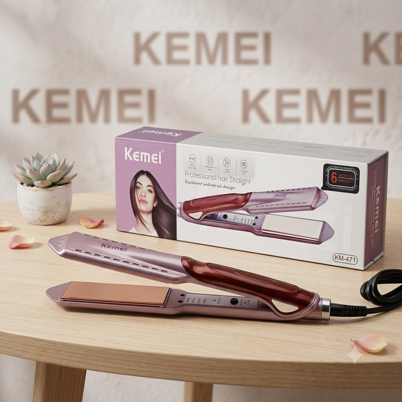 KM-471 Professional Hair Straightener with Temperature Control