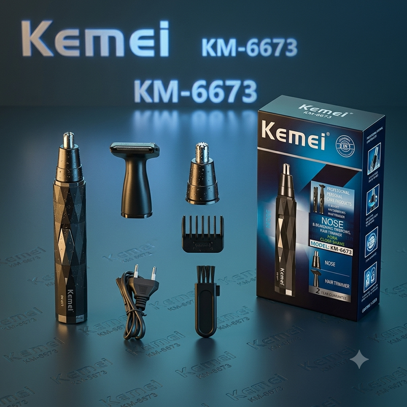 KM-6673 2in 1 men's facial shaver nose trimmer