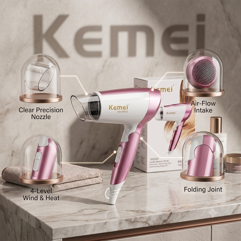 KM-6833 Professional 1600W Hair Dryer