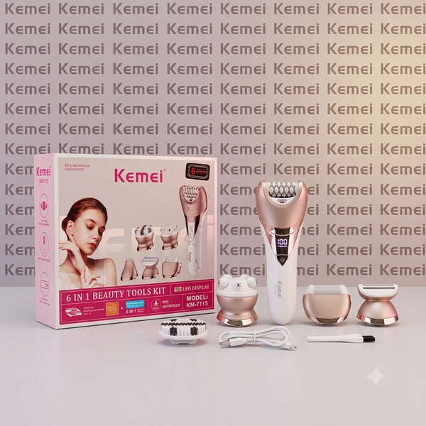 Kemei KM-7115 — 6-in-1 Beauty Care Kit