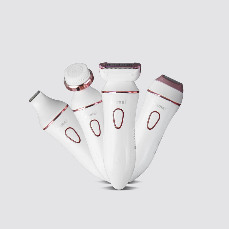 KM-7202 5 in 1 Shaver | Facial cleansing brush | Shaving Blade | Trimming Blade | 3 in 1 blade | Charging dock