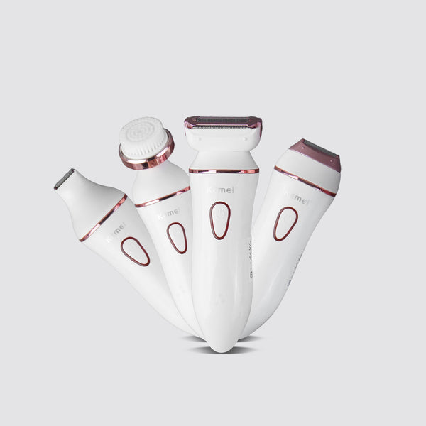 KM-7202 5 in 1 Shaver | Facial cleansing brush | Shaving Blade | Trimming Blade | 3 in 1 blade | Charging dock