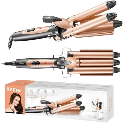 KM-1010 Foldable Three 3 Barrel Curler │ Waiver