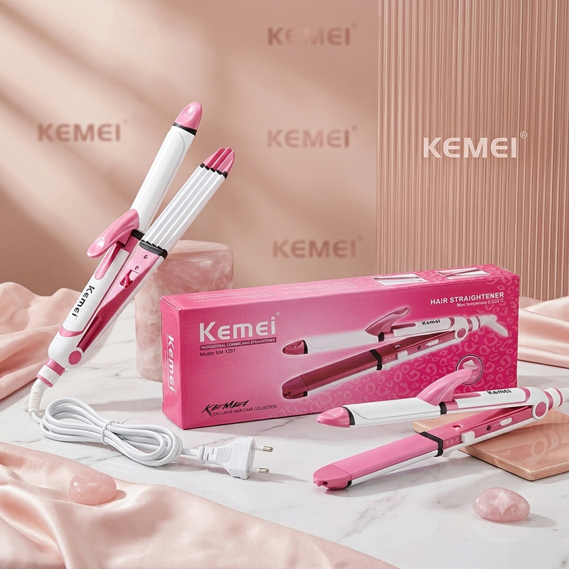 KM-1291 3 in 1 Hair Straightener