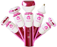 KM-2192 | 6 in 1 Beauty Tool Kit | Washable | Digital | Epilator | Shaver | Scrabber | Nose Trimmer | Massager |