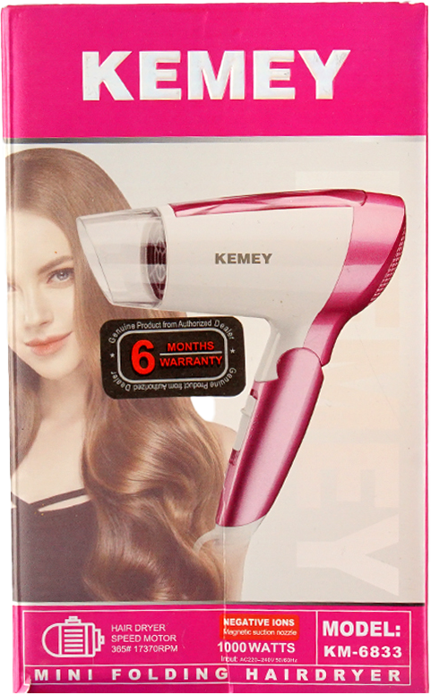 KM-6833 Professional 1600W Hair Dryer - Kemei
