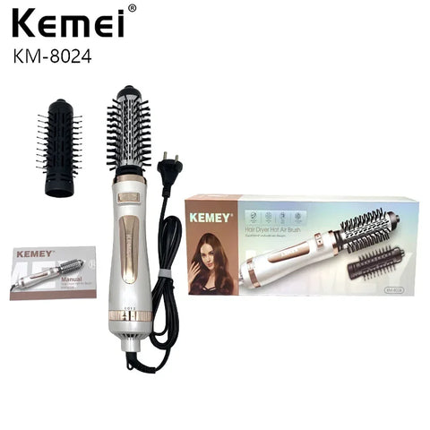 Kemei KM-8024 Volumizer | Hot Air Brush | Rotating Brush | Hair Dryer