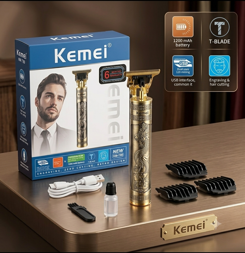 KM-T99 Professional Hair Clipper | Precision and Durability in Grooming Kit