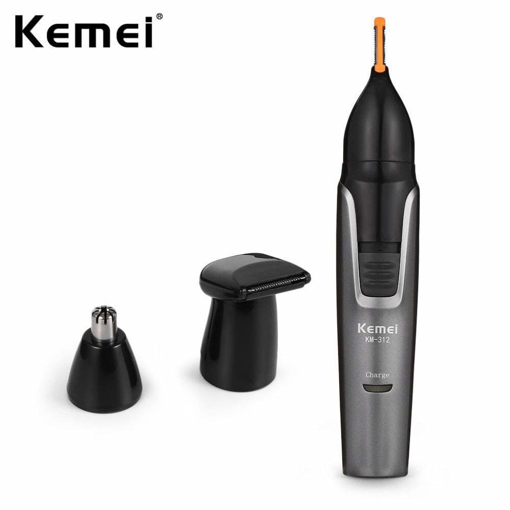 Kemei Km-312 3-In-1 Rechargeable Nose Eyebrow Ear Sideburns Hair Trimmer